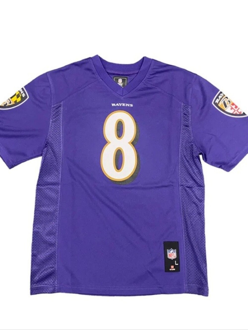 Sz 7 - NFL Baltimore Purple Ravens #8 Lamar Jackson Football Jersey